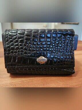 Vtg 1980s Pierre Cardin Paris Genuine Leather 6- Hook Keycase/Wallet Organizer.
